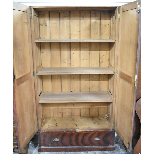 548 - A Scumble Glazed Pine Shelved Cabinet with Base Drawer, no Cornice, 114cm wide