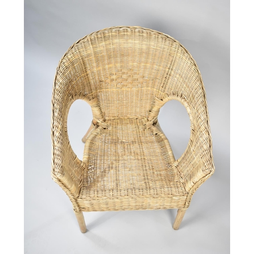 557 - A Bamboo Framed Wicker Tub Armchair