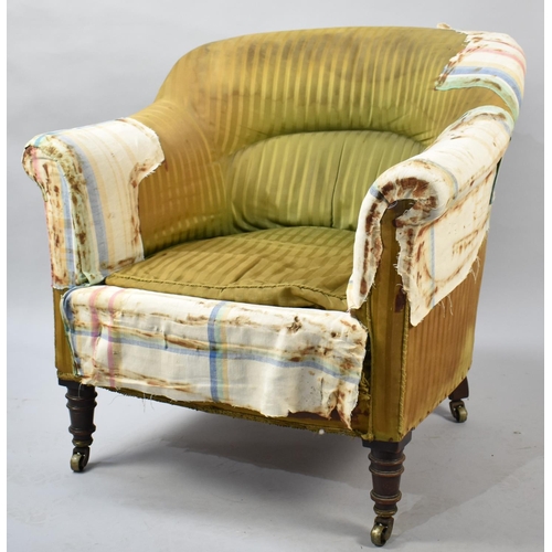 565 - A Late 19th Century Ladies Tub Armchair for Full Re-upholstery