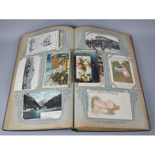 64 - A Large Edwardian German Postcard Album Containing Large Quantity of Coloured and Monochrome Mixed P... 