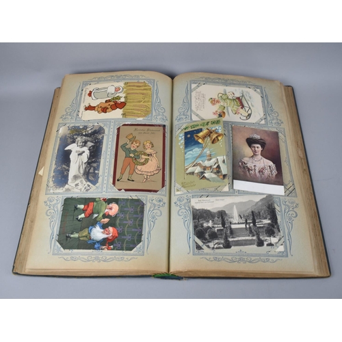 64 - A Large Edwardian German Postcard Album Containing Large Quantity of Coloured and Monochrome Mixed P... 