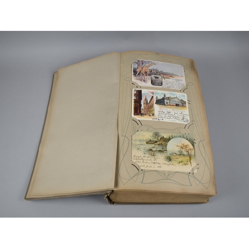 65 - A Large Late Victorian German Postcard Album, The Early Pages Dated from 1899 and Later Cuttings May... 