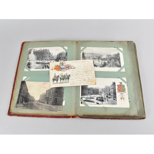 66 - An Early 20th Century Postcard Album containing Mixed Coloured and Monochrome Cards to include Views... 