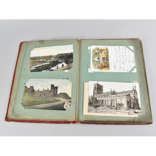 66 - An Early 20th Century Postcard Album containing Mixed Coloured and Monochrome Cards to include Views... 