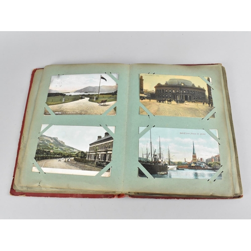 66 - An Early 20th Century Postcard Album containing Mixed Coloured and Monochrome Cards to include Views... 