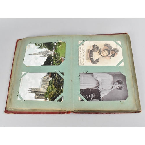 66 - An Early 20th Century Postcard Album containing Mixed Coloured and Monochrome Cards to include Views... 