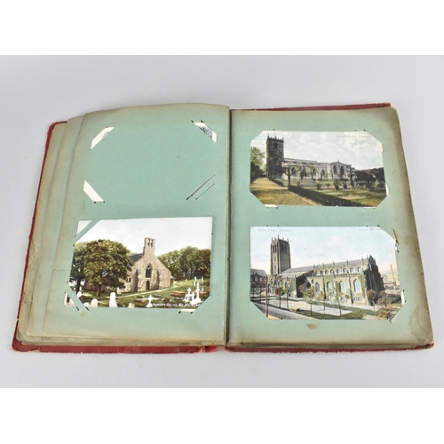 66 - An Early 20th Century Postcard Album containing Mixed Coloured and Monochrome Cards to include Views... 