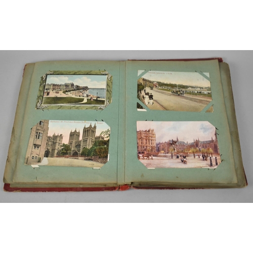 66 - An Early 20th Century Postcard Album containing Mixed Coloured and Monochrome Cards to include Views... 