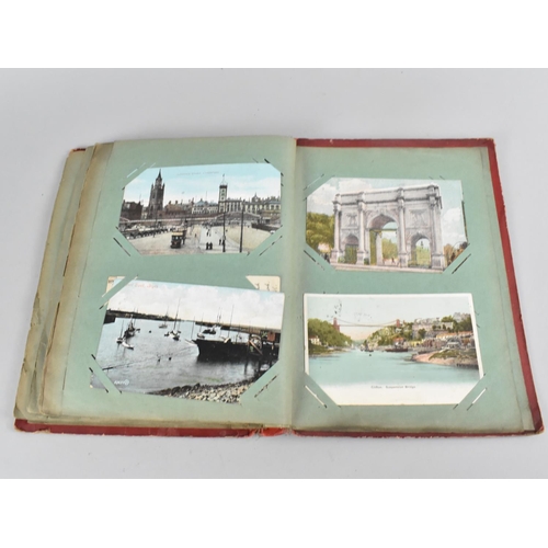 66 - An Early 20th Century Postcard Album containing Mixed Coloured and Monochrome Cards to include Views... 