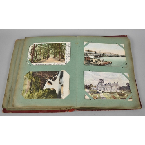 66 - An Early 20th Century Postcard Album containing Mixed Coloured and Monochrome Cards to include Views... 