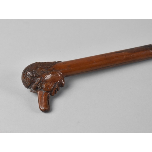 90 - A Novelty Carved Walking Stick, Handle in the Form of Grotesque Long Nosed Gent