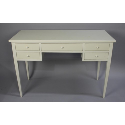 210 - A Modern Grey Painted Writing Desk or Dressing Table, Centre Long Drawer Flanked by Two Drawers Eith... 