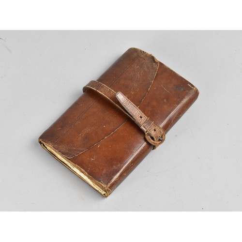A Vintage Leather Cased Fly Fishing Wallet with Inner Companion to