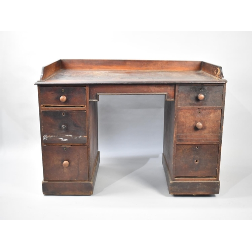 120 - An Early 19th Century Mahogany Galleried Writing Desk with Inset Leather Panelled Top, Three Graduat... 