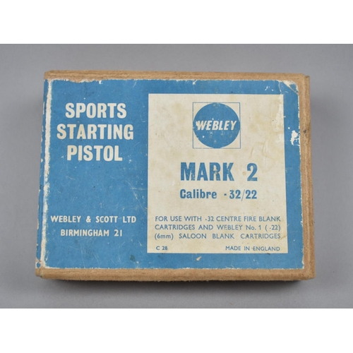 1 - A Vintage Boxed Webley MKII .22 Calibre Sports Starting Pistol with Original Box and with Instructio... 