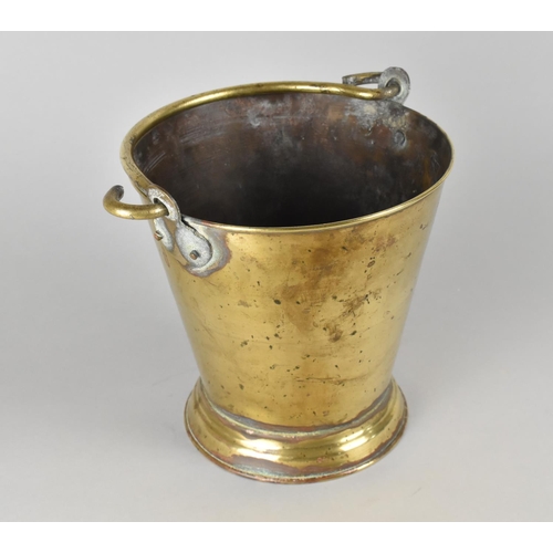 121 - A Small Brass Bucket of Tapering Cylindrical Form, 19cms Diameter and 20cms High, Perhap Ice Bucket ... 