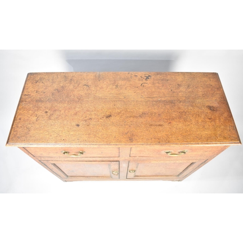 131 - A Late 19th/Early 20th Century Oak Sideboard with Two Drawers over Shelved Cupboard Base, Brass Drop... 