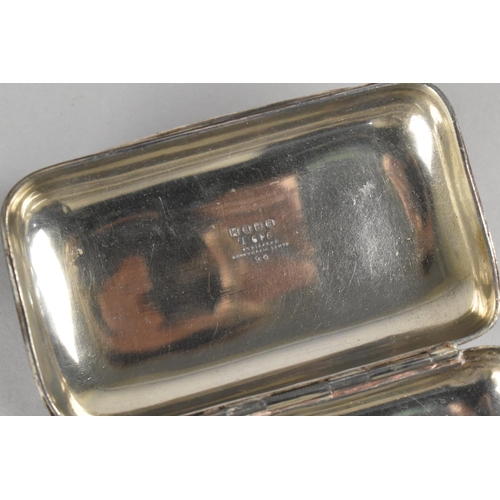 148 - A Rectangular Case by James Dixon in Electroplated Britannia Metal Having Armorial Griffyn Design an... 