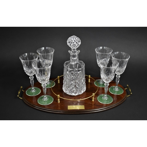 157 - A Presentation Fitted Galleried Oval Drinks Tray with Inscription Plaque Dated for 1996 together wit... 