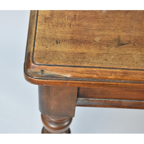 161 - A Late Victorian/Edwardian Side Table on Turned Supports with Single End Drawer, 101cms Long