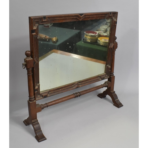 198 - An Edwardian Rectangular Dressing Table Mirror with Carved Frame, 53cms Wide