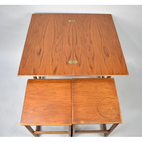 200 - A 1970s Nest of Three Teak Tables, Largest 76cms Wide