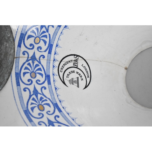 203 - A Crescent Trademark Ceramic Toilet Bowl with Transfer Printed Decoration, 43cms by 36cms