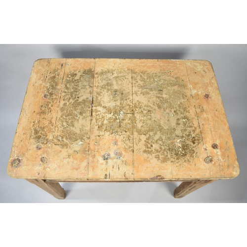 214 - A Late 19th/Early 20th Century Stripped Scullery Side Table with the Formica Covering or Similar Rem... 