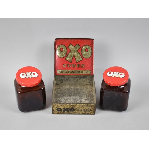 224 - A Collection of Vintage OXO Jars and Tin, Bovril Jar