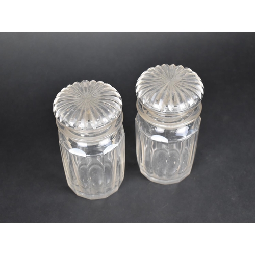 228 - A Pair of Chemist's Glass Storage Jars, 15cms High