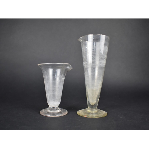 229 - Two Early 20th Century Glass Measuring Flasks, Tallest 18.5cms High