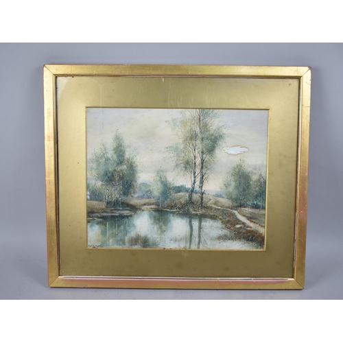 240 - A Framed Sydney Cooper Watercolour Depicting River Scene (AF) together with a Coloured Engraving