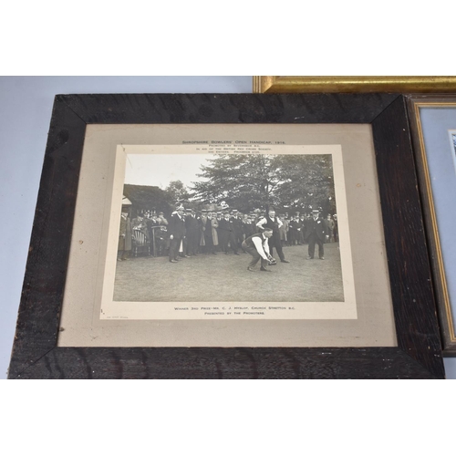 241 - Three Framed Photographs to include Shropshire Bowlers Open Handicap 1916