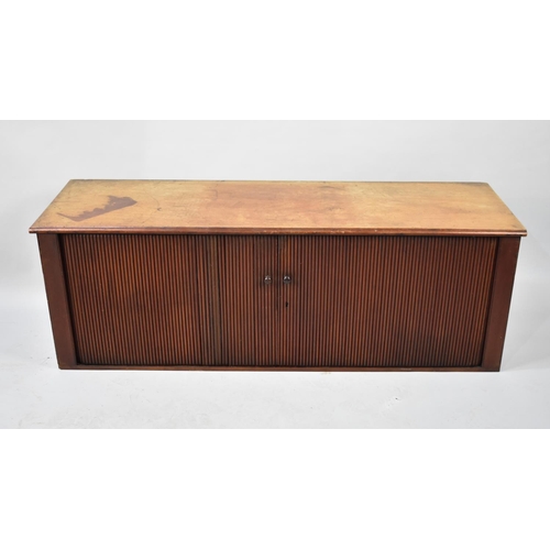 264 - An Edwardian Tambour Fronted Mahogany Pigeon Hole Unit with 26 Alphabetical Compartments, 113cms Wid... 