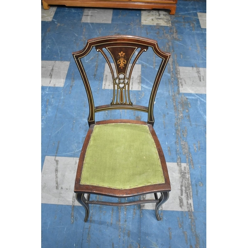 280 - An Inlaid Edwardian Side Chair