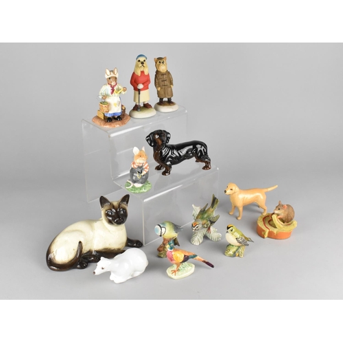 311 - A Collection of Various Animal and Bird Ornaments to Comprise Beswick Cat, Royal Doulton Bunnykins t... 