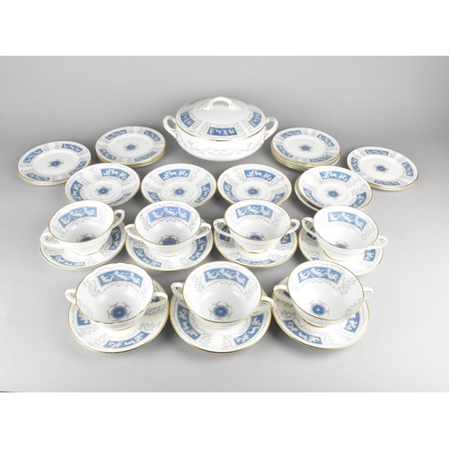 313 - A Collection of Coalport Revelry Pattern Dinnerwares to Comprise Seven Two Handled Soup Bowls, Twelv... 