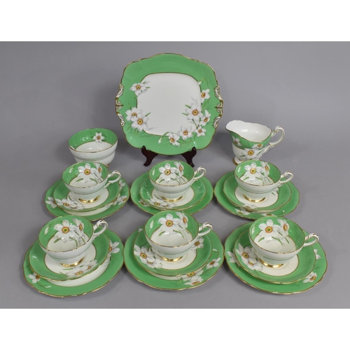 364 - A Paragon Narcissus Pattern Tea Set (Circa 1930s) to comprise Six Cups, Saucers and Side Plates, Cak... 