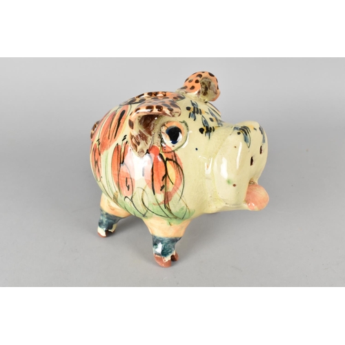 371 - A Willie Carter Studio Pottery Pig Money Bank, 15cm high