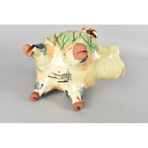 371 - A Willie Carter Studio Pottery Pig Money Bank, 15cm high