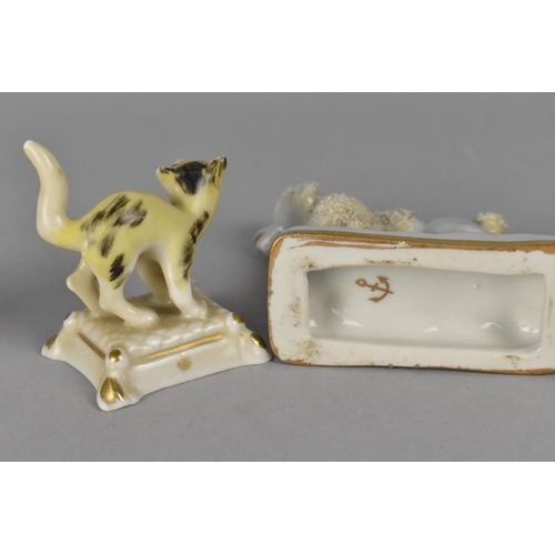 385 - A Small Pair of Porcelain Cats, Modelled Standing on Cushion Together with a Pair of Poodles, Modell... 