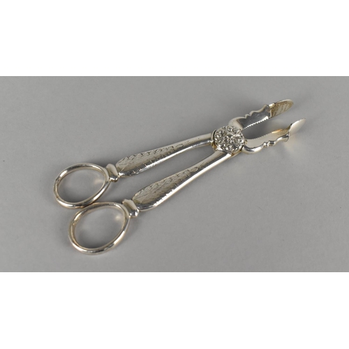 411 - An Unusual Pair of Silver Plated Tongs, Registration July 22 1882 Marked with Three Crowns, the Tong... 