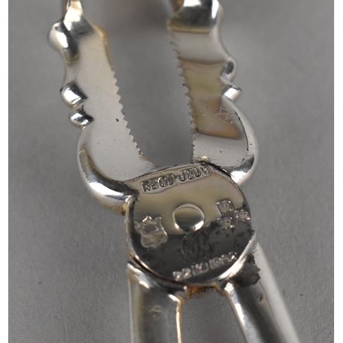 411 - An Unusual Pair of Silver Plated Tongs, Registration July 22 1882 Marked with Three Crowns, the Tong... 