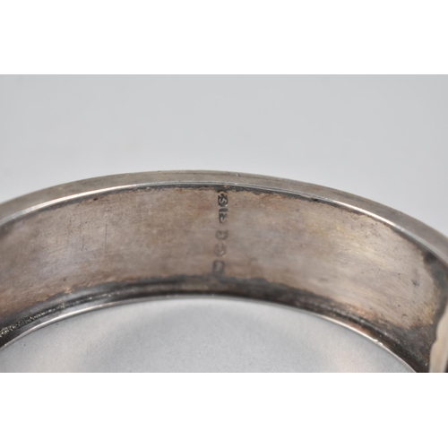 441 - A Victorian Silver Hinged Bangle, Six Panels to Front depicting Indian Deity Scenes, Birmingham Hall... 