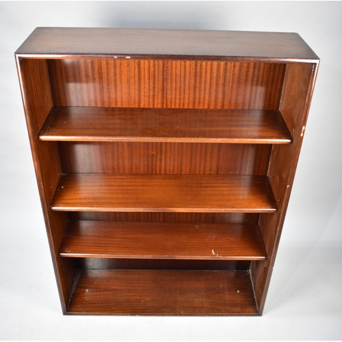 524 - A Modern Mahogany Three Shelf Open Bookcase, 91cms Wide