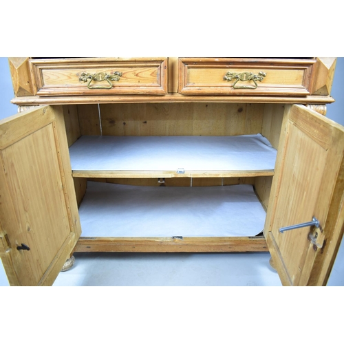 528 - A Modern Pine Side Cabinet with Two Drawers Over Panelled Doors to Cupboard Base, 95cms Wide