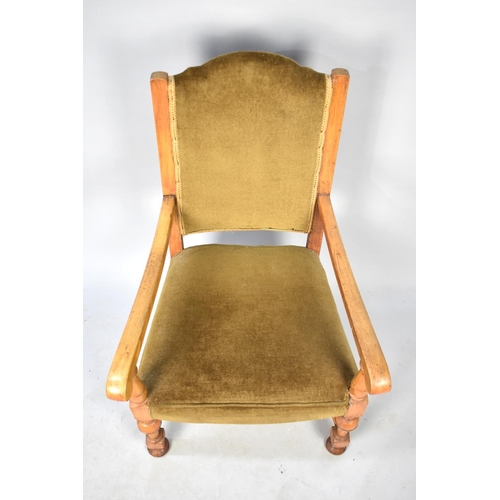 542 - A Mid 20th Century Upholstered Scroll Armchair