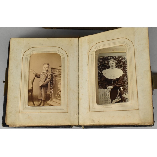 74 - Two Late Victorian/Edwardian Photograph Albums, The Smaller Containing Family Portraits, Both with B... 