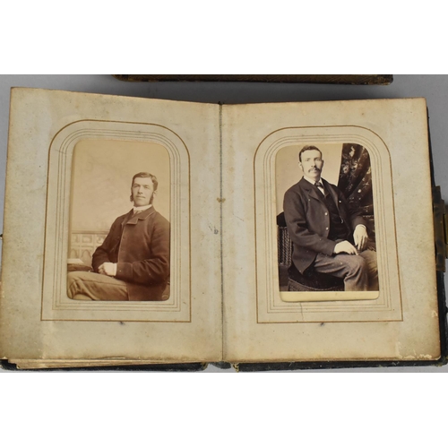 74 - Two Late Victorian/Edwardian Photograph Albums, The Smaller Containing Family Portraits, Both with B... 