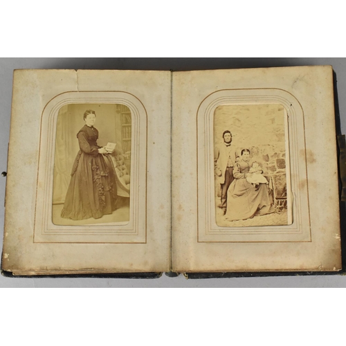 74 - Two Late Victorian/Edwardian Photograph Albums, The Smaller Containing Family Portraits, Both with B... 